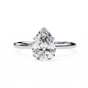 1 Ct Pear Shape Solitaire Lab Diamond Engagement Ring