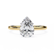 1 Ct Pear Shape Solitaire Lab Diamond Engagement Ring